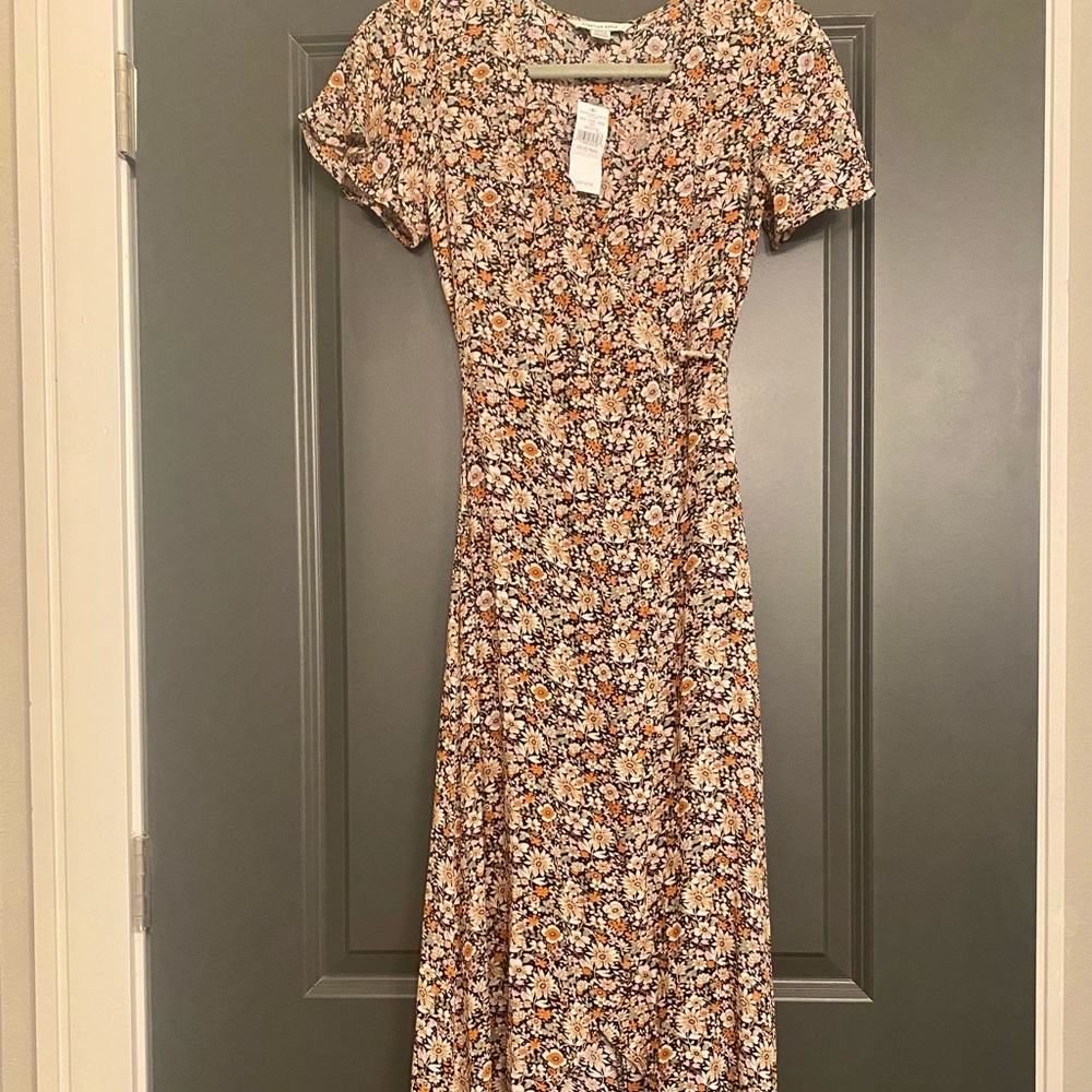 American Eagle Floral Maxi Wrap Dress
